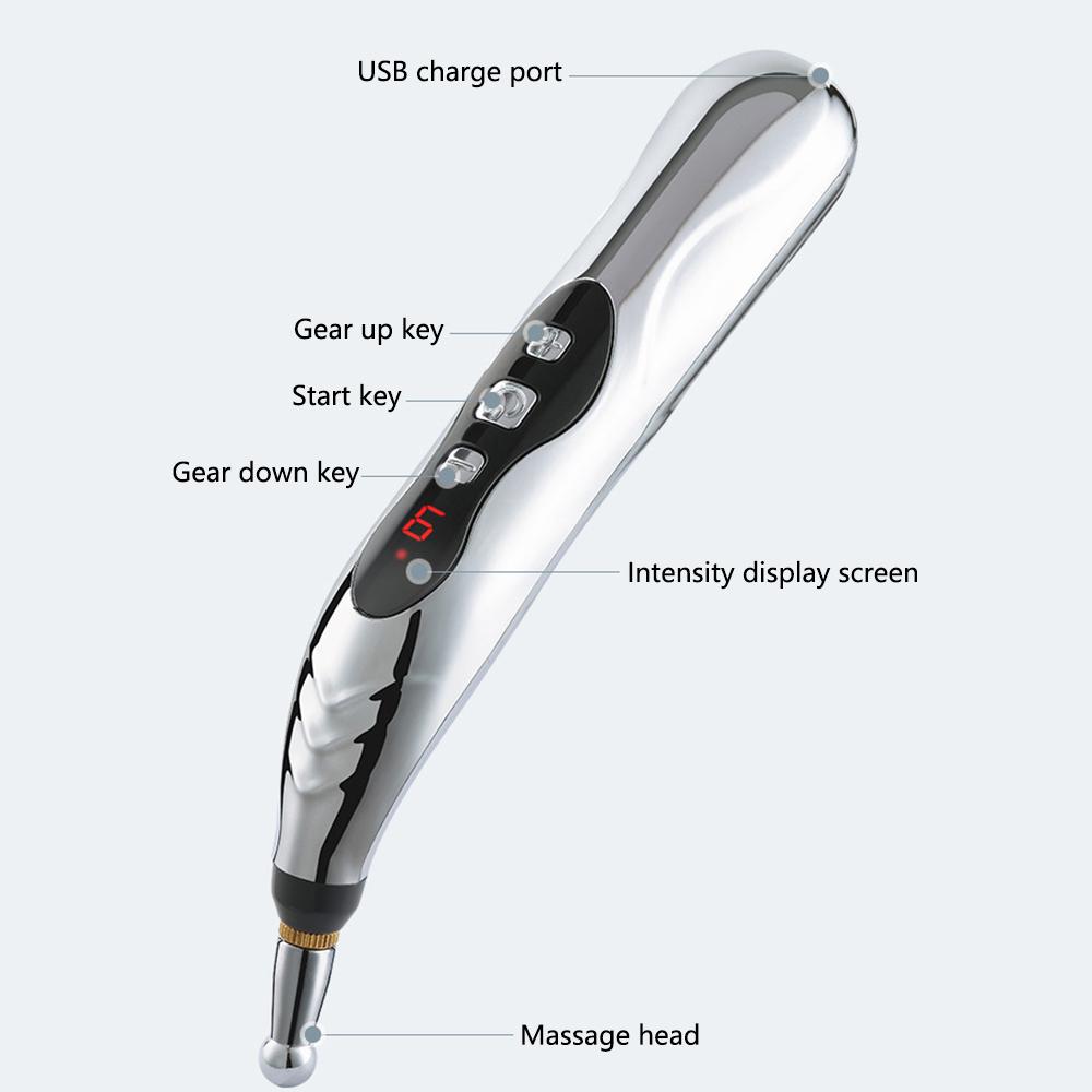 Acupuncture Pen Rechargeable Multi-Function 5-In-1 Electronic Massage Pen