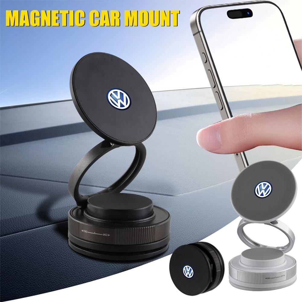 1pc Car Phone Magnetic Stand with Mechanical Vacuum Suction Cup, Navigation Holder For VW Jetta Golf Beetle CC Rline Hub Cover zr8