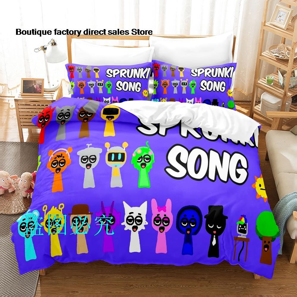 Комплект постельного белья Sprunki Односпальный Полуторный Двуспальный Евро Размер Кинг-Сайз Комплект для кровати Взрослый Детская Спальня Комплекты с пододеяльникомsprunki Аниме Parure De Lit Кровать 6