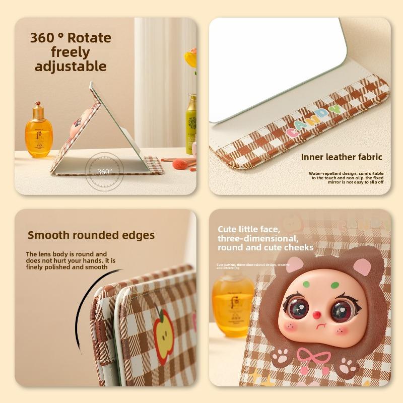 Складное зеркало для макияжа, настольное зеркало для макияжа, стоячее зеркало для переодевания для студенческого общежития, портативное складное зеркало с откидной крышкой