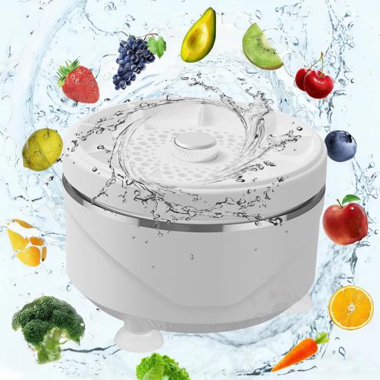 Машина для мытья фруктов и овощей Глубокая вихревая очистка Мойка фруктов Удаляет грязь Воск Пестициды Водонепроницаемый Вращающийся Очиститель овощей для домашнего использования