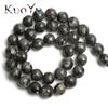 Натуральный камень ограненный черный лабрадорит ларвикит круглые свободные бусины 15,5" дюймов 4-12 мм для изготовления ювелирных изделий своими руками браслеты ожерелья