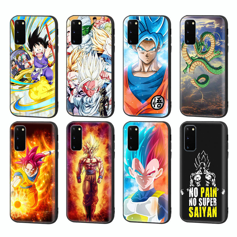 Чехол WD10 Dragon Ball Black Soft для iPhone 16 15 Plus 14 13 Pro 8 SE XR XS Max P30 Nova 5T Y5P Y6 Y7 Y8P Y9 Realme C30 C33 C31 VIVO Y36 V27