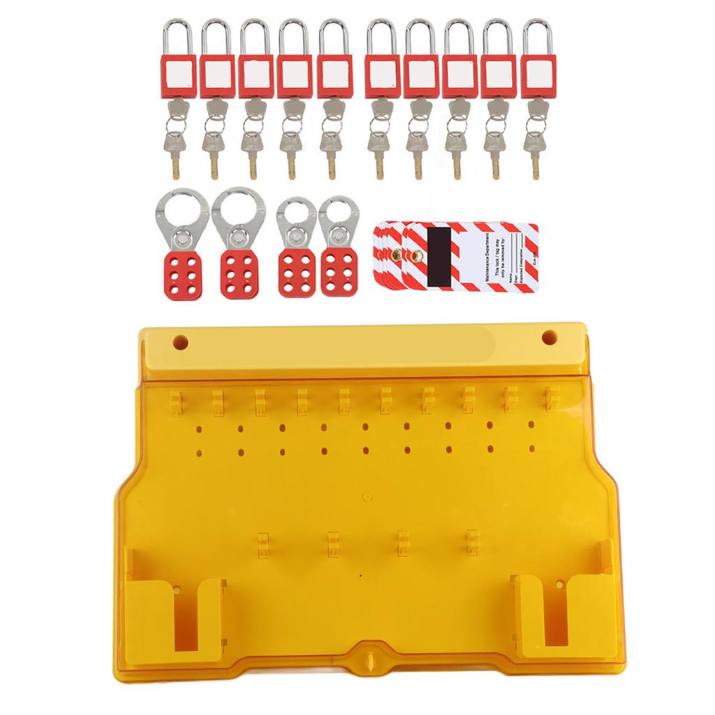 Lockout Tagout Station 10 Padlock 20 Key 10 Tag 4 Buckle Lockout Station with Cover