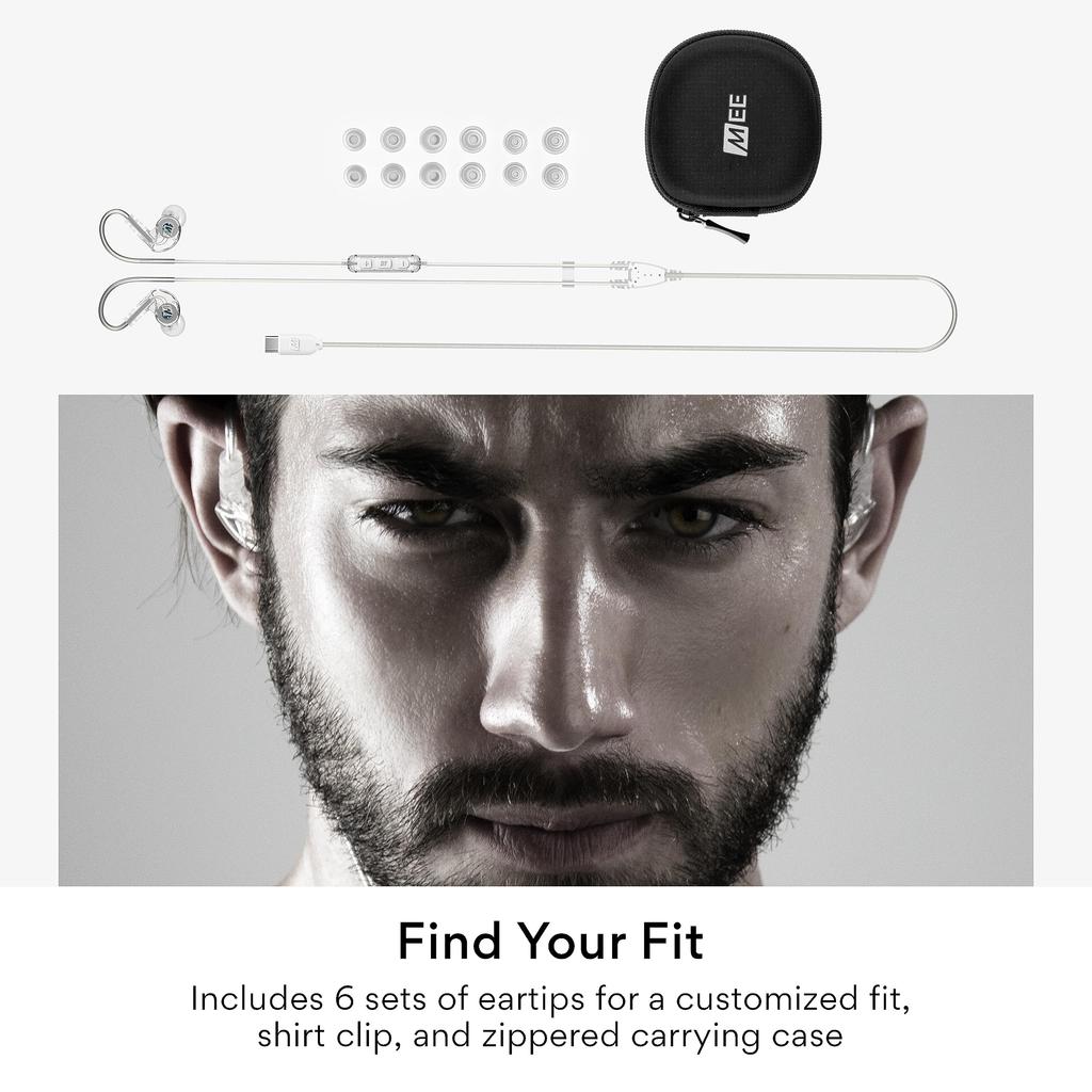 MEE Audio Clear Compatible Wired Earphones Sports Earphones EP-M6USB-CL M6-USB USB-C Ear-hook