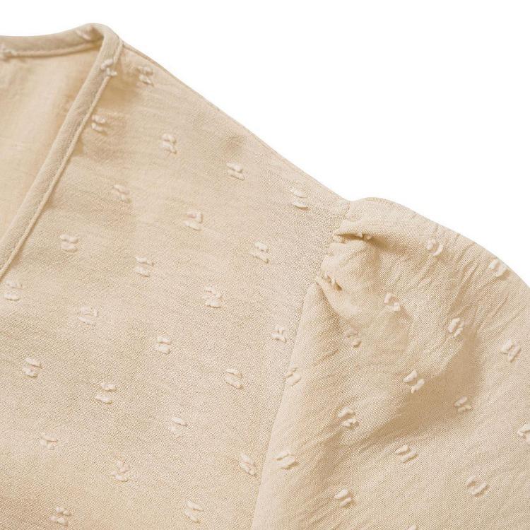 Женское повседневное платье А-силуэта с V-образным вырезом и короткими рукавами, с высокой талией, длиной выше колена, однотонное, с дизайном «лепестки лотоса», весна-лето, размеры S-XL