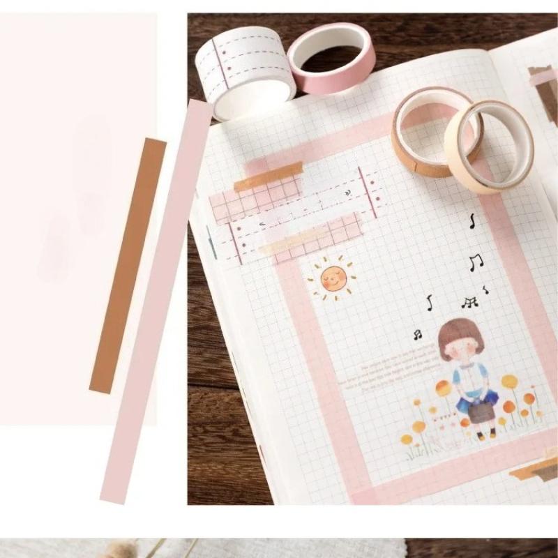 Набор из 10 рулонов кавайных васи-лент, школьные принадлежности, милые наклейки, маскировочная лента, эстетичные канцелярские товары, скрапбукинг, украшение для дневника