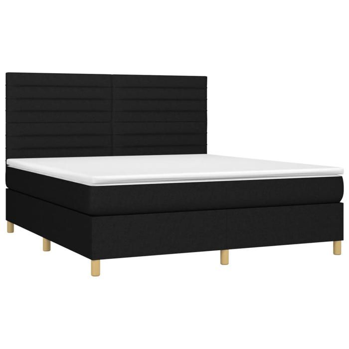 VidaXL Bed Slatted Base with Mattress and LEDs, Upholstered Bed, Double Bed, Adult Bed for Interior Bedroom, 3135535