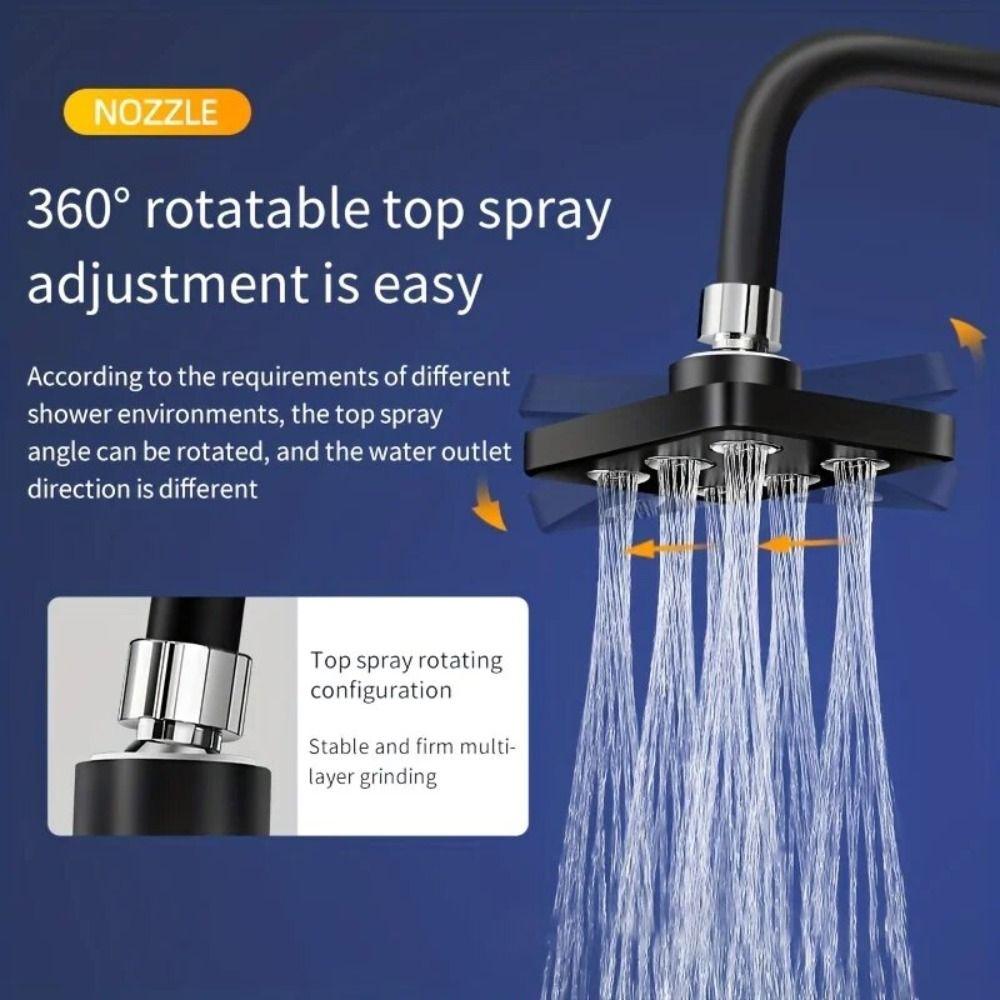 360° Rotating Top Spray Shower Head Wall-Mounted Shower Replacement Bath Shower Head  Home