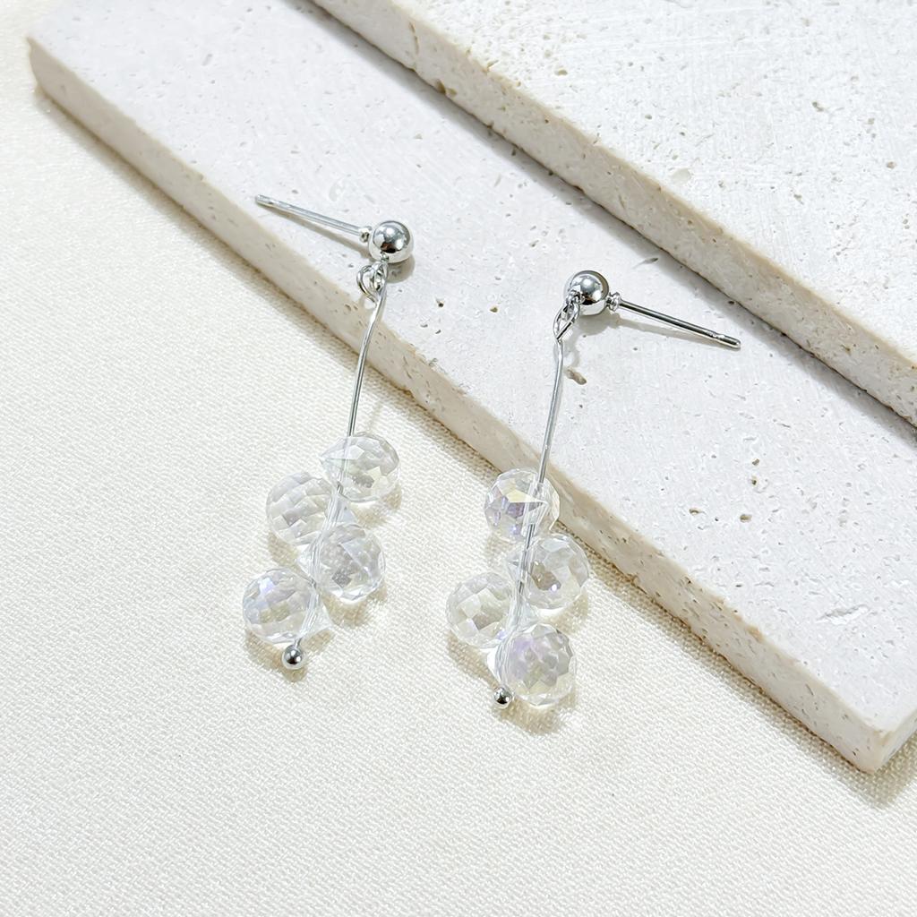 Корейские легкие роскошные простые прозрачные серьги-капли, элегантная серия сережек Niche Temperament, летние серьги-гвоздики высокого класса