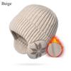 Soft Plush Knitted Hat Thickened Ski Beanie Hat Fashion Plain Hats  Sports