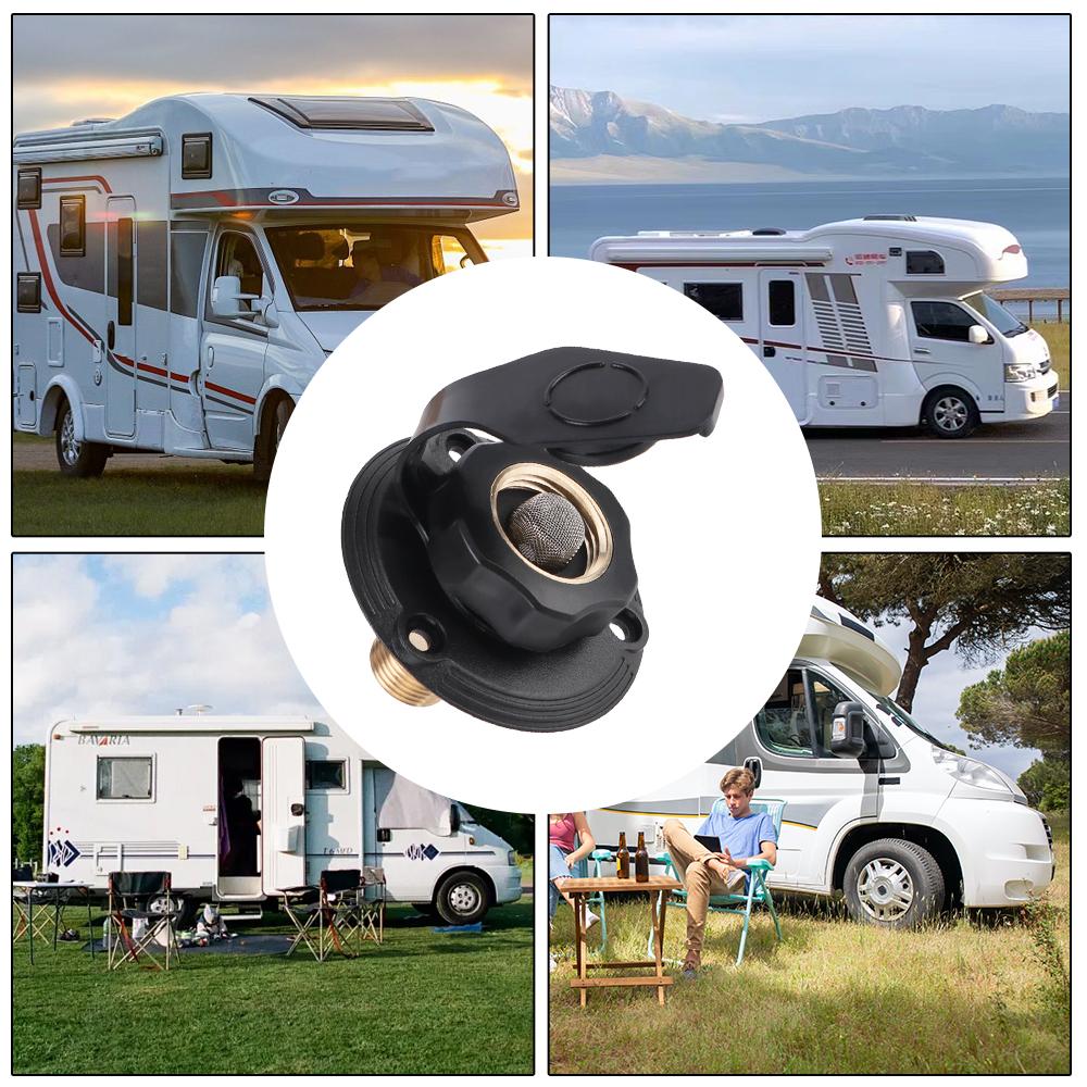 For Camper RV Water Inlet Replacement RV City Water Inlet RV White City Water Fill Inlet Flange with Check Valve Brass