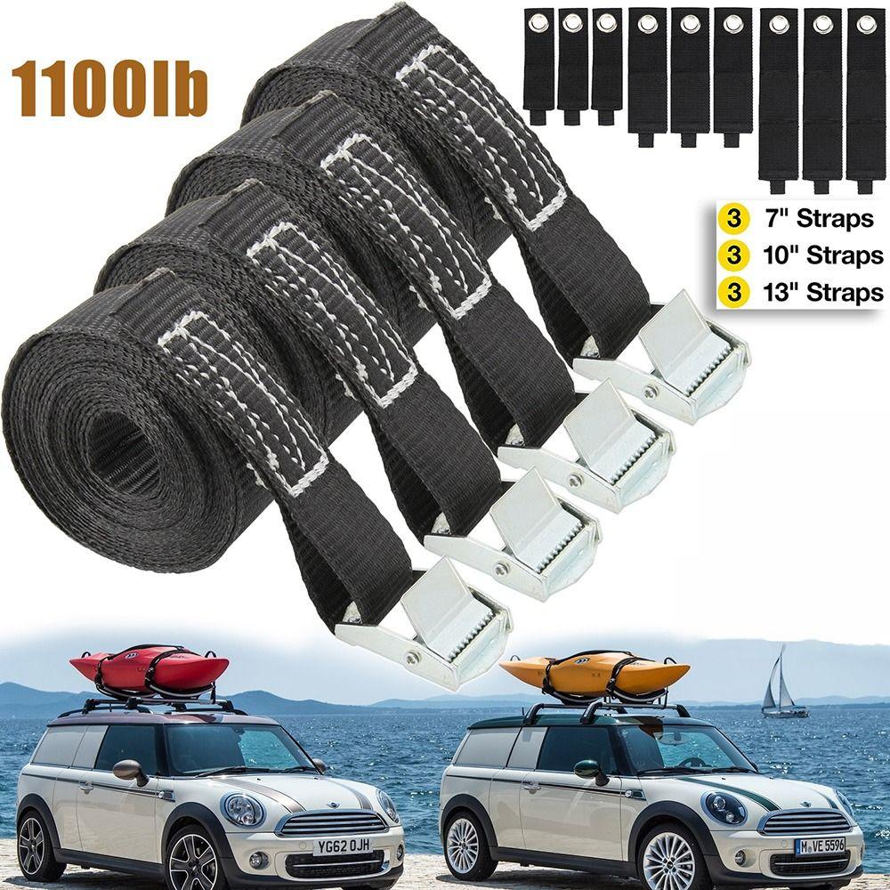 Binding Tie-Down Belt with Metal Buckle Tow Rope Strong Ratchet Lashing Straps  RV Motorcycle Bike