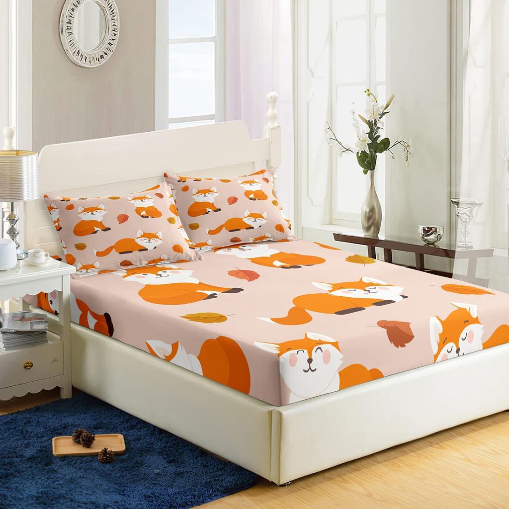 Узор Розовый Фламинго Шапка на Кровать Комплект из Трех Предметов Цифровая Печать Постельное Белье Шапка на Кровать Комплект из Трех Предметов Дети И Взрослые