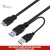 USB 3.0 A To Micro B Adapter Cable USB 2.0 Power Supply Cord for Hard Disk SSD