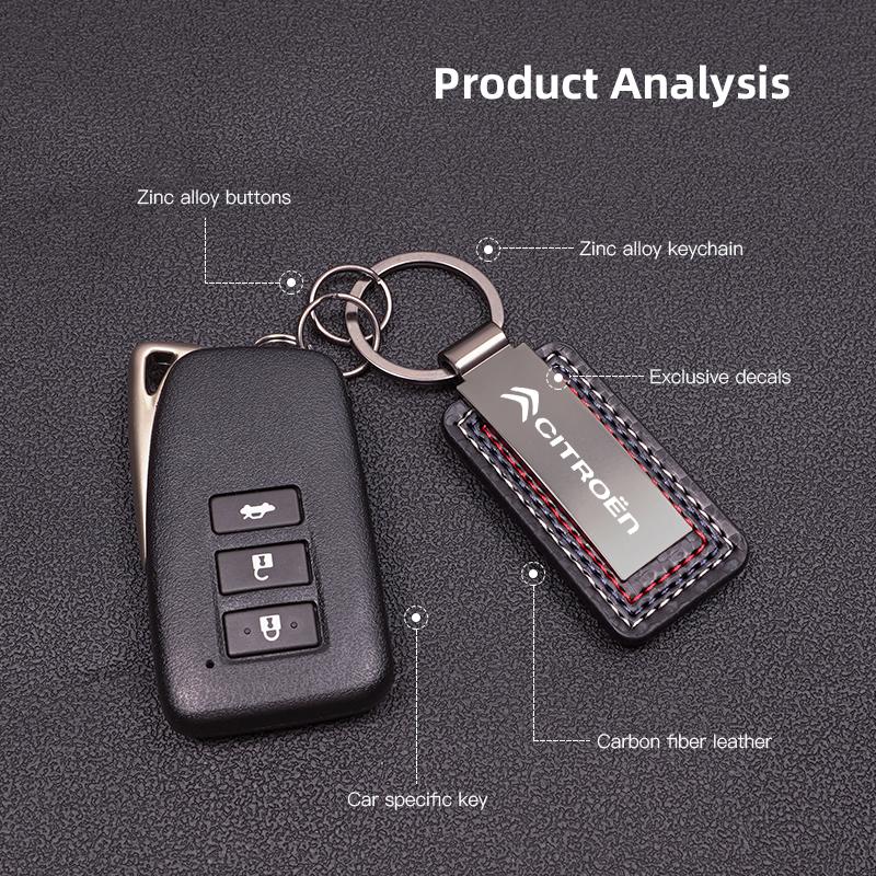 ATI3 Leather Car Key Chain Ring Keychain For Citroen C3 C6 C4 C2 C1 2CV VTS DS3 DS4 DS5 RD3 Cross Berlingo Xsara Grand Picasso Jumper