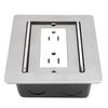 Recessed Floor Outlet 2 Receptacles Double Sliding Cover Water Proof Recessed Socket for Floor Table