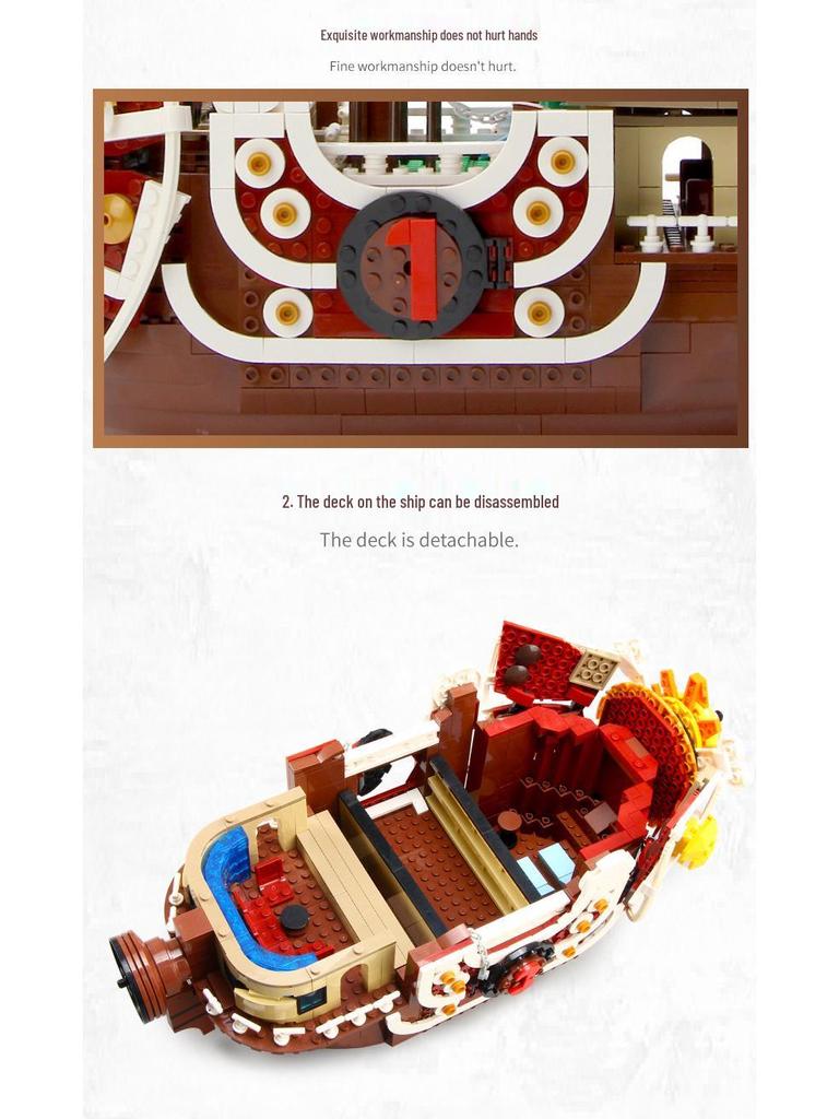 Корабль Тысяча Солнц Совместимые Детали Лего - Обучающий Строительный Набор One Piece для Мальчиков (S Бренд 6298)