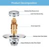 Copper Sink Stopper Pop Up Sink Drain Strainer Universal Sink Plug  Bathroom