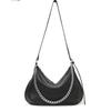 Leather Chain Tote Bag, Simple Premium Underarm Bag, Large Capacity Casual Single Shoulder Oblique Span Women