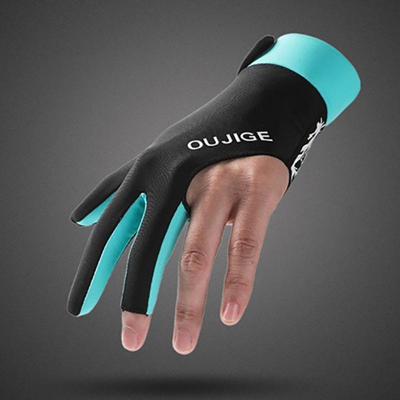 1 шт. Перчатка для бильярда, левая, три пальца, перчатка для бильярда, нескользящие наклейки, эластичные перчатки для тренировок по бильярду, аксессуары