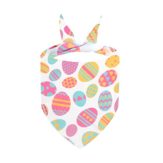 Праздничная бандана для кошки, шарф с пасхальными яйцами, праздничная бандана для собаки с узором в виде сердечек любви, треугольная бандана-слюнявчик для Пасхи