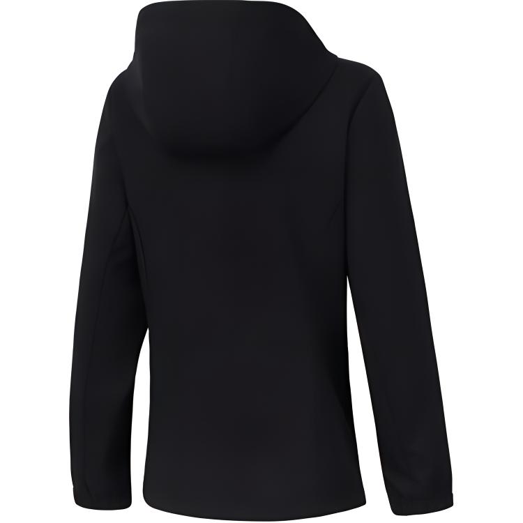 Li Ning Hooded Solid Color Zipper Jacket Women Jackets Black AFDUA18-6