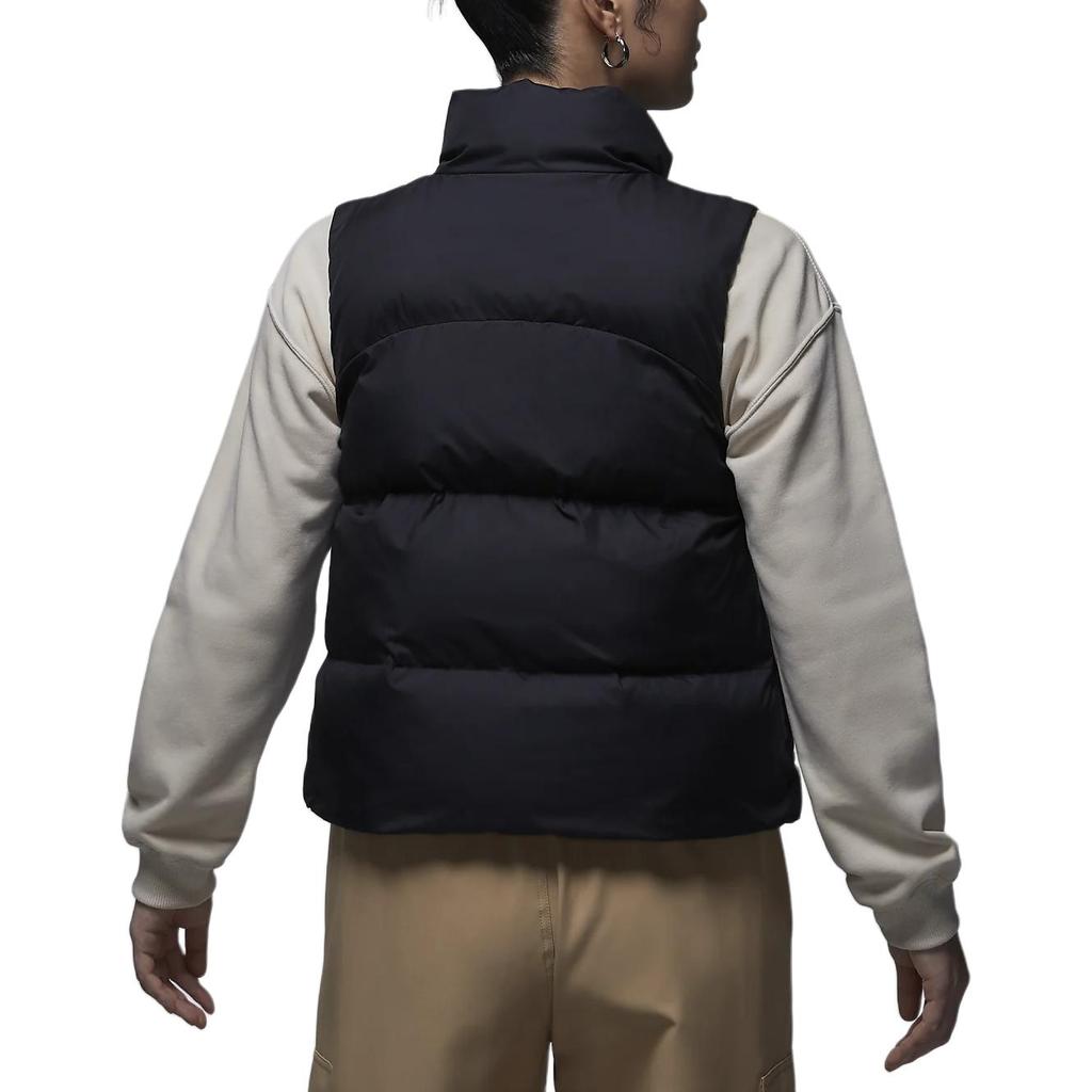 Jordan Модный простой теплый жилет с воротником-стойкой, женские жилеты, черный, белый FV7150-010