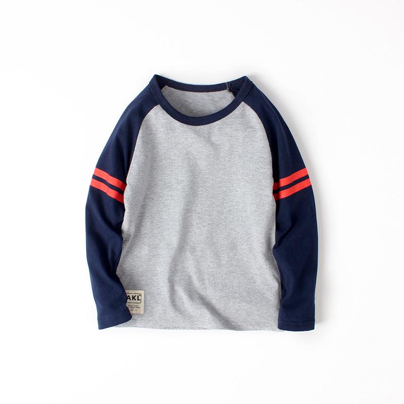 Kids' 2025 Spring Long Sleeve Korean T-Shirt - Pure Cotton for Boys