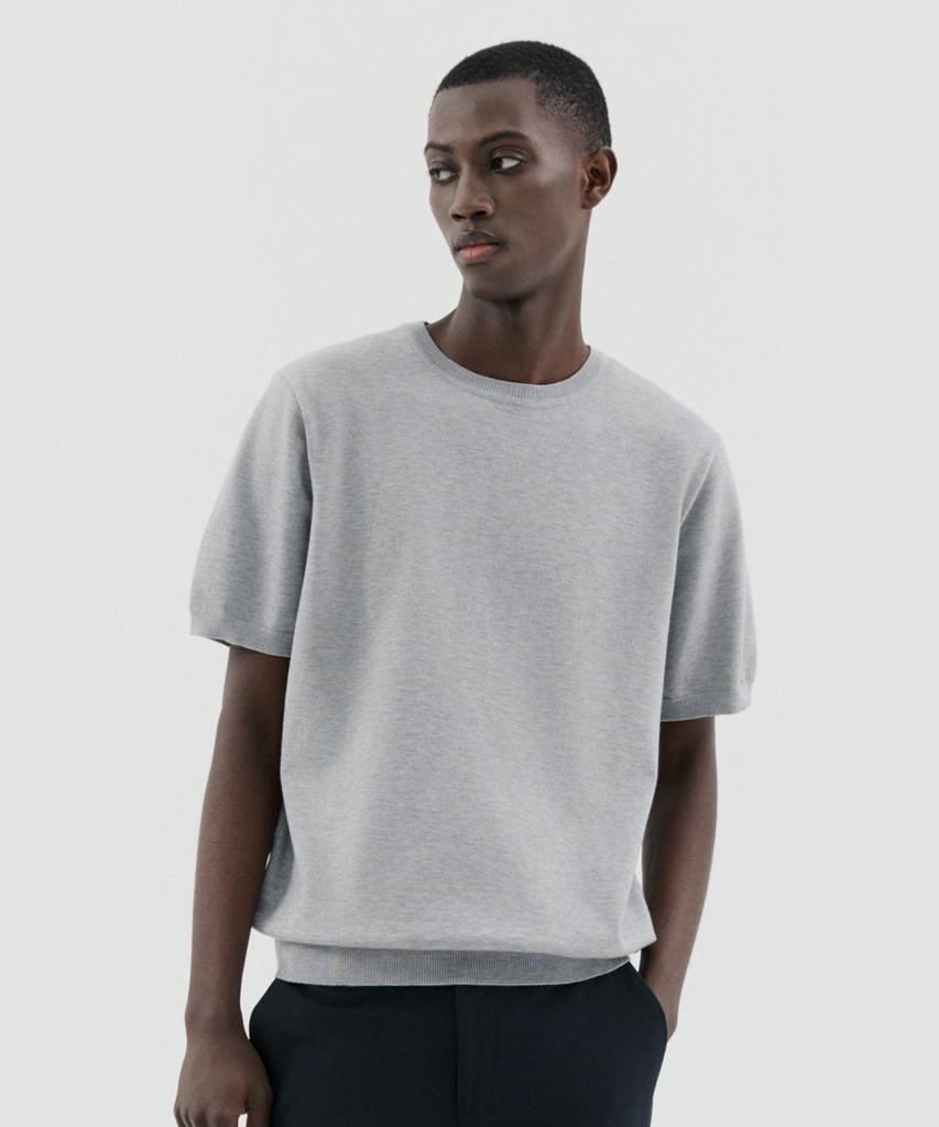 TRADCLUB [2Pack] Soft Round Short Sleeve Knit (4 Colors) (Type B)