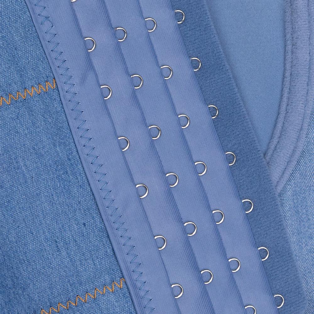 Эластичный джинсовый корсет с цепочкой и рыбьей косточкой, внешний темпераментный женский бюстгальтер, модный жилет с подтяжками внутри