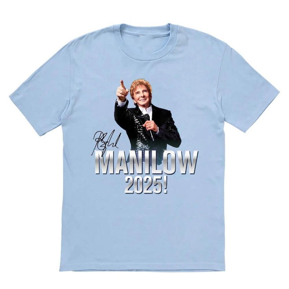 Barry Manilow Signature 2025 Light Blue All Size Unisex T-Shirt