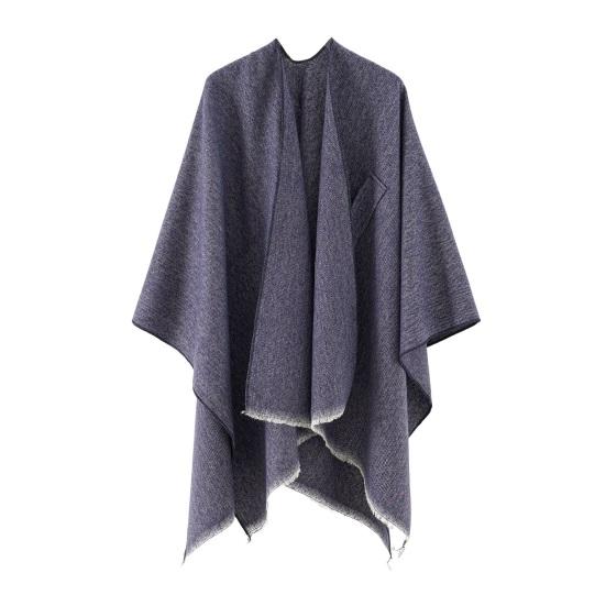 Women Shawl Scarf Solid Color Knitted Shawl Wrap Imitation Cashmere Shoulder Top Sweater Shawl Fashion Accessory