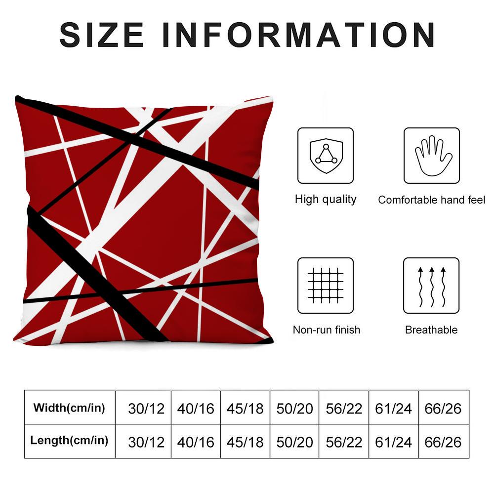 Van H-Halen Cushion Cover Silky Short Plush Double-Sided Printed Pillow Case for Sofa All Seasons Home Decor Gift