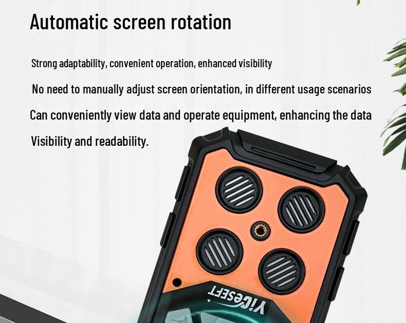Portable 4-in-1 Gas Detector for Combustible Gas, Hydrogen Sulfide, Oxygen, and Carbon Monoxide with Alarm