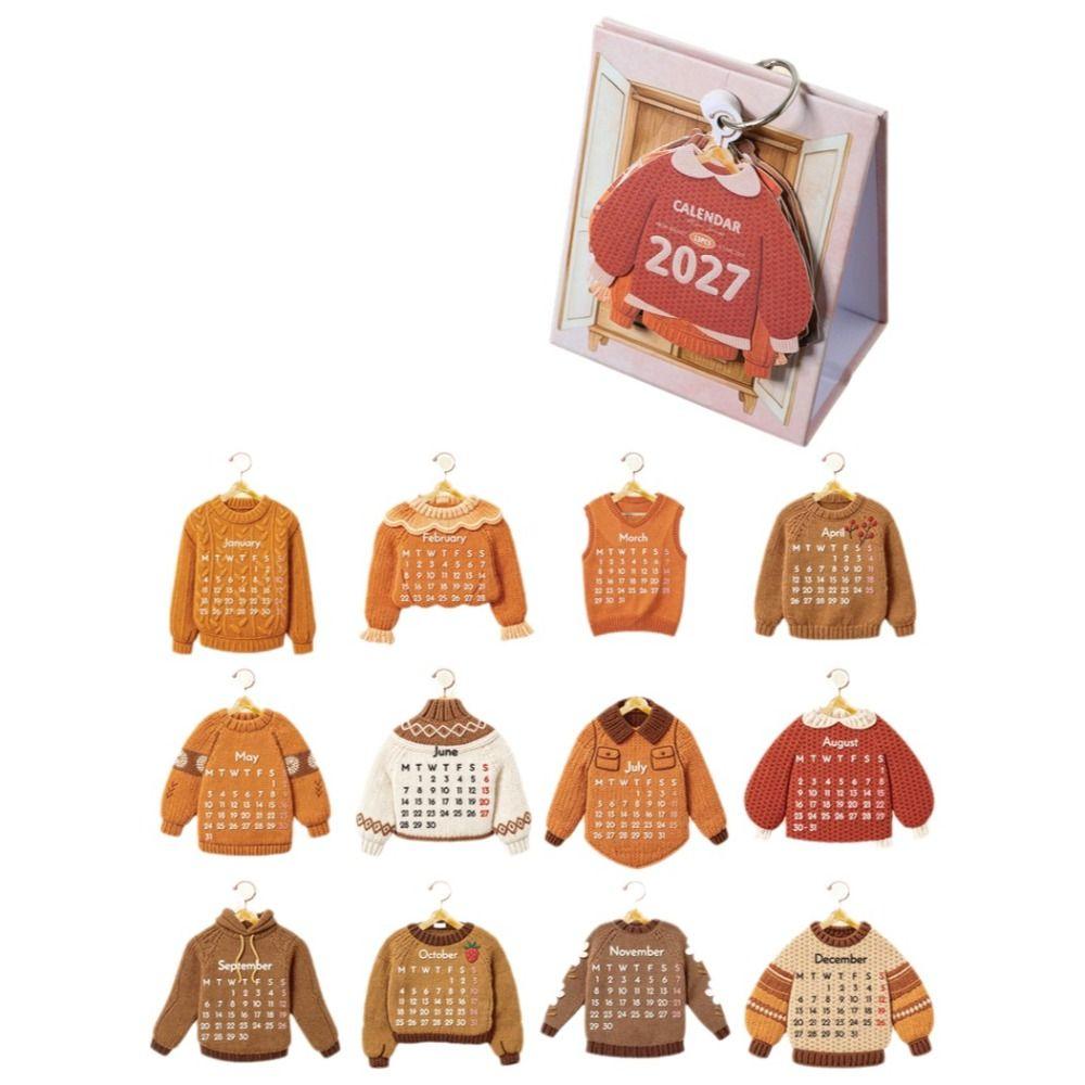 Clothing Shaped 2027 Desktop Calendar Creative Time Manegement Organizers Desktop Decoration