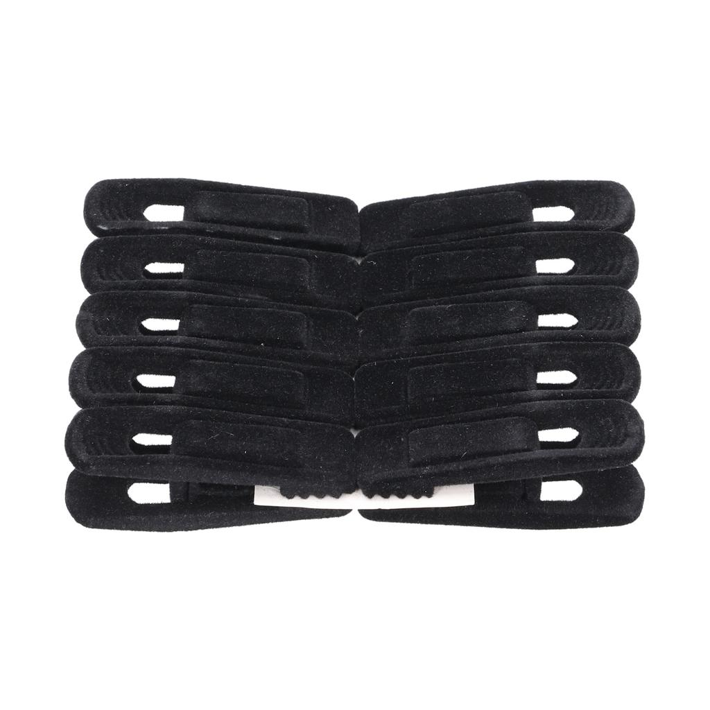 10 шт. флокированные вешалки-клипсы нескользящие бархатные зажимы для брюк юбки делового костюма носков(черный )