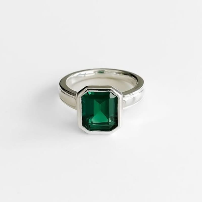 Invisible Collage GREEN LID RING_SILVER Green Lid Ring Silver