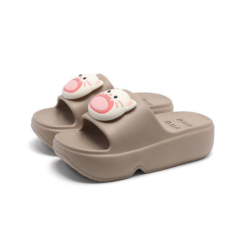 Fashion Summer Women Slippers Design Bathroom Beach Indoor Anti-slip Wear-resistant Increase Height Slippers Cartoon Comfort Home Shoes
