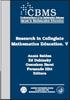 The Research In Collegiate Mathematics Education V Book