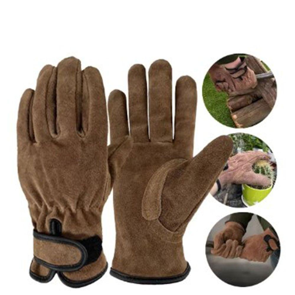 1Pair Leather Cowhide Protective Gloves Hand Protection Labor Protective Gloves Motorcycle