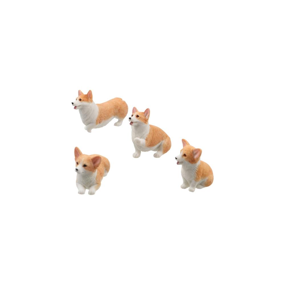 Dog Doll Children's Gift Mini Animal Corgi Model Simulation Dog Car Ornament Miniature Figurines