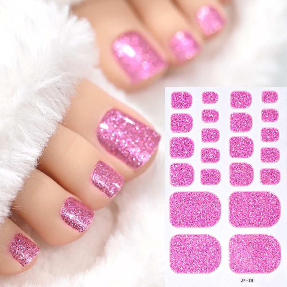 22tips/Sheet Solid Color Shimmer Finish Full Cover Nail Wraps Home DIY Nail Makeover