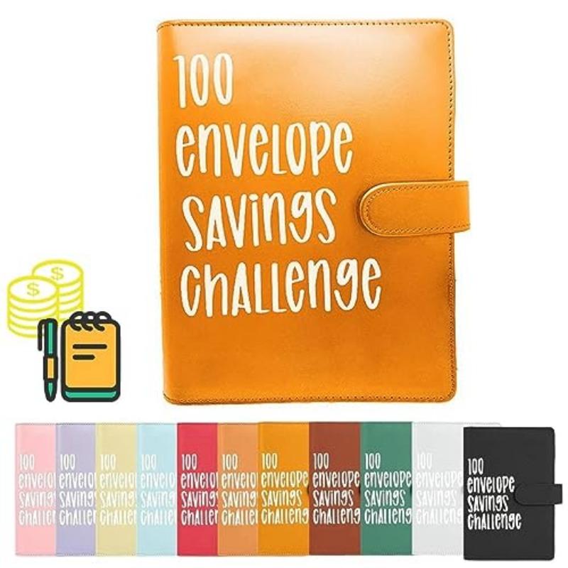 Простой и интересный способ сэкономить 5050 долларов, папка-переплет для бюджетной книги Savings Challenge с конвертами для наличных, книга-планировщик бюджета для составления бюджета, коричневая и черная