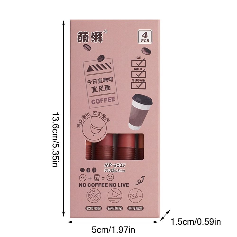 4PCS/Set 0.5mm Blue/Black Ink Erasable Pen Press Type Ballpoint Pen Creative Gel Pen  Student