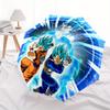 1pc Dragon Ball Z Super Saiyan Blue Goku & Vegeta Durable Cartoon Folding Umbrella, Portable 3-Fold Compact Umbrella for Men and Women, Suit