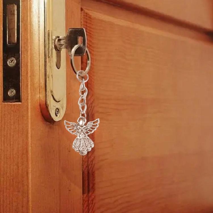 Брелок Ангел-хранитель Серебристый Металлический Подвеска для Ключей Автомобиля Оберег Благословение Ювелирное Изделие