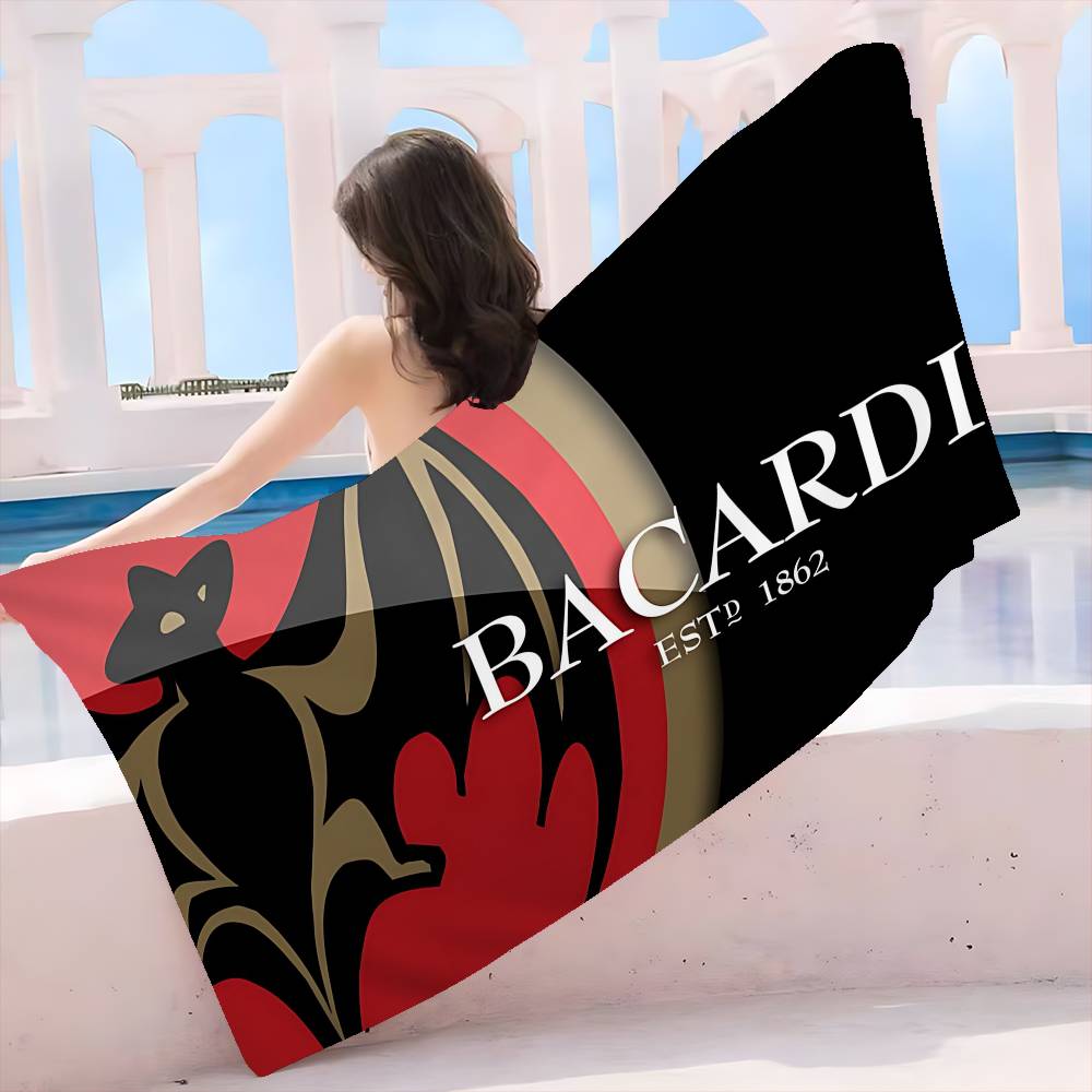 B-Bacardi Ром Летучая Мышь Вампир Микрофибровое Одеяло Быстросохнущие Пляжные Полотенца Большой Размер Печать Супер Впитывающее Полотенце-Одеяло для Бассейна