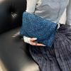 Модная пляжная сумка, женская летняя пляжная сумка-конверт, тканый клатч, однотонная, большая вместительная сумка для хранения, соломенная сумка из кукурузной шелухи