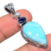 Natural Republic Larimar, Kyanite 925 Solid Sterling Silver Pendant 1.89" t4U72